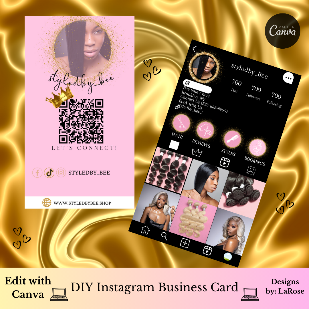 Editable Instagram Business Card Template ONLY